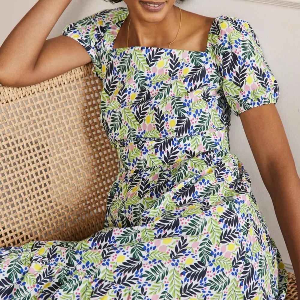BODEN Floral Square Neck Dress